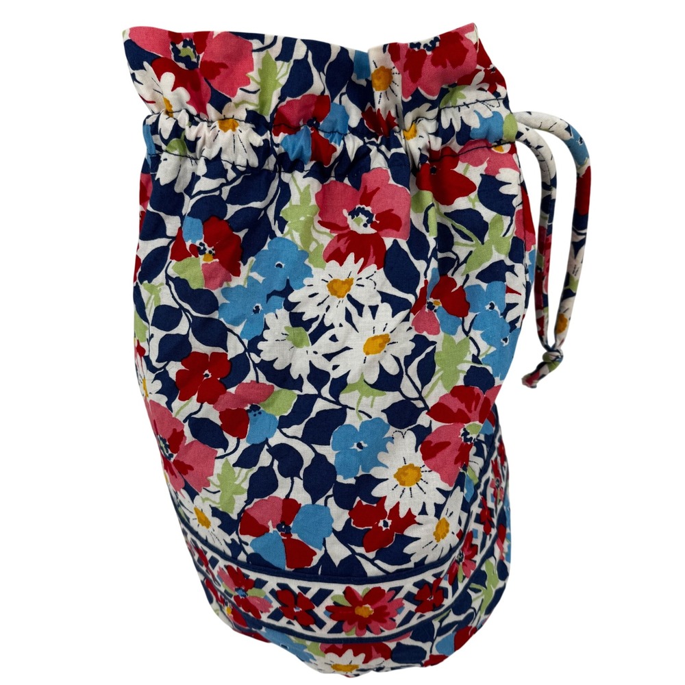Vera Bradley Diddy Bag Retired Summer Cottage Drawstring Pouch Plastic Lined